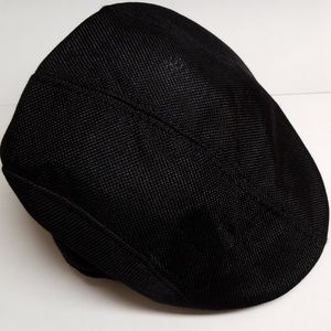 Black Woven Flat Cap